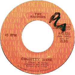 Raiders (2) Country Wine / It's So Hard Getting Up Today Vinyl 7" USED