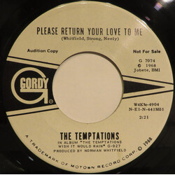 The Temptations Please Return Your Love To Me USED VINYL 7INCH 45 RPM SINGLE PROMO