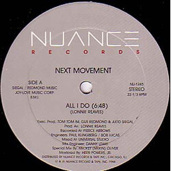 The Next Movement All I Do VINYL 12" USED