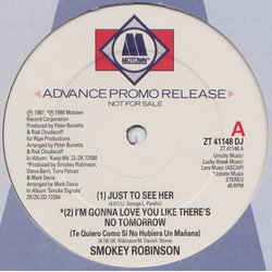 Smokey Robinson Just To See Her Vinyl 12" USED