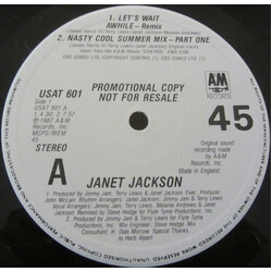 Janet Jackson Let's Wait Awhile (Remix) USED VINYL 12INCH 45 RPM PROMO