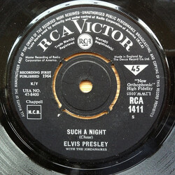 Elvis Presley / The Jordanaires Such A Night / Never Ending USED VINYL 7INCH 45 RPM SINGLE