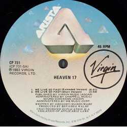 Heaven 17 We Live So Fast / Temptation USED VINYL 12INCH 45 RPM