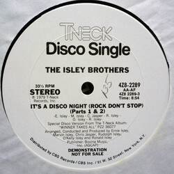 The Isley Brothers It's A Disco Night (Rock Don't Stop) (Parts 1 & 2) / Ain't Givin' Up No Love VINYL 12" USED