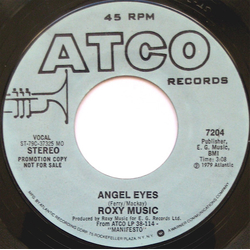 Roxy Music Angel Eyes Vinyl 7" USED