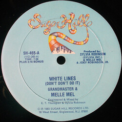 Grandmaster Flash & Melle Mel White Lines (Don't Don't Do It) USED VINYL 12INCH 33 S RPM