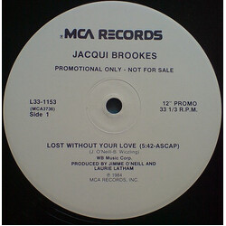 Jacqui Brookes Lost Without Your Love USED VINYL 12INCH 33 S RPM PROMO