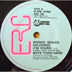 Boys Town Gang Signed, Sealed, Delivered (I'm Yours) USED VINYL 7"