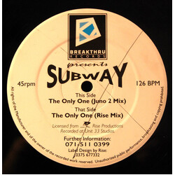 Subway The Only One USED VINYL 12INCH