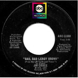 Jim Croce Bad, Bad Leroy Brown USED VINYL 7INCH 45 RPM STYRENE