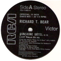 Richard T. Bear Sunshine Hotel USED VINYL 12INCH 33 S RPM SINGLE