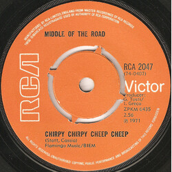 Middle Of The Road Chirpy Chirpy Cheep Cheep USED VINYL 7INCH SINGLE 45 RPM