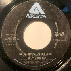 Barry Manilow Copacabana (At The Copa) Vinyl 7" USED