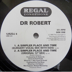 Dr. Robert A Simpler Place And Time Vinyl 12" USED