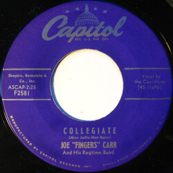 Joe "Fingers" Carr And His Ragtime Band Collegiate USED VINYL 7INCH 45 RPM SINGLE