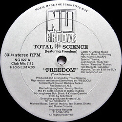 Total Science (2) / Freedom Williams Freedom USED VINYL 12INCH 33 S RPM
