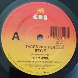 Billy Joel That's Not Her Style USED VINYL 7INCH 45 RPM SINGLE