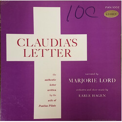 Marjorie Lord Claudia's Letter Vinyl LP USED