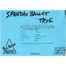 Spandau Ballet True Vinyl LP USED