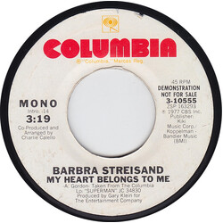 Barbra Streisand My Heart Belongs To Me USED VINYL 7INCH 45 RPM PROMO STEREO MONO