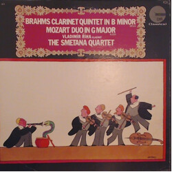 Johannes Brahms / Wolfgang Amadeus Mozart / Vladimír Říha (2) / Smetana Quartet Clarinet Quintet In B Minor Op.115 / Duo In G Minor K.423 Vinyl LP USE