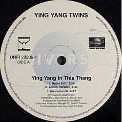Ying Yang Twins Ying Yang In This Thang / Whistle While You Twurk USED VINYL 12INCH 33 S RPM PROMO