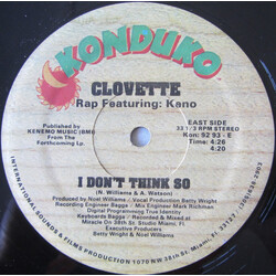Clovette / Keno (30) I Don't Think So USED VINYL 12INCH 33 S RPM SINGLE STEREO