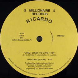 Ricardo Burton Girl I Want To Give It Up USED VINYL 12INCH 33 S RPM