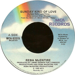 Reba McEntire Sunday Kind Of Love USED VINYL 7INCH 45 RPM