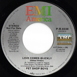 Pet Shop Boys Love Comes Quickly USED VINYL 7INCH 45 RPM SINGLE PROMO