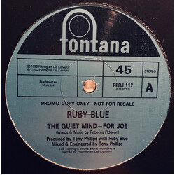 Ruby Blue The Quiet Mind - For Joe USED VINYL 12INCH 45 RPM PROMO