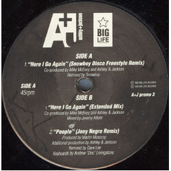 Ashley & Jackson Here I Go Again USED VINYL 12INCH 45 RPM PROMO
