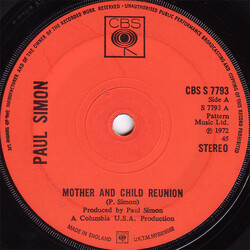 Paul Simon Mother And Child Reunion USED VINYL 7INCH 45 RPM SINGLE STEREO