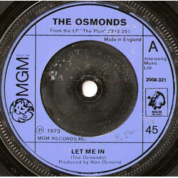 The Osmonds Let Me In USED VINYL 7INCH 45 RPM SINGLE