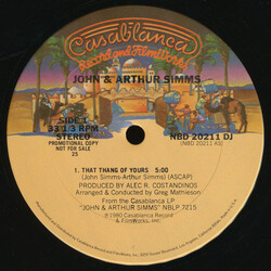 John & Arthur Simms That Thang Of Yours USED VINYL 12INCH 33 S RPM SINGLE SIDED PROMO