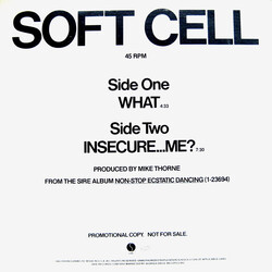 Soft Cell What / Insecure...Me? USED VINYL 12INCH 45 RPM PROMO