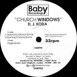 DJ Koda Church Windows USED VINYL 12INCH 33 S RPM