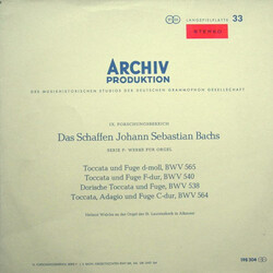 Johann Sebastian Bach / Helmut Walcha Toccata Und Fuge D-Moll, BWV 565; Toccata Und Fuge F-Dur, BWV 540; Dorische Toccata Und Fuge, BWV 538; Toccata, 