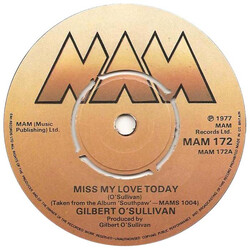 Gilbert O'Sullivan Miss My Love Today USED VINYL 7INCH 45 RPM