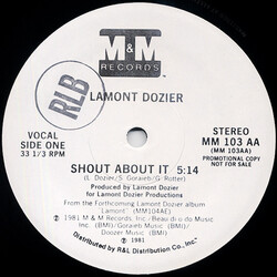 Lamont Dozier Shout About It USED VINYL 12INCH 33 S RPM PROMO STEREO