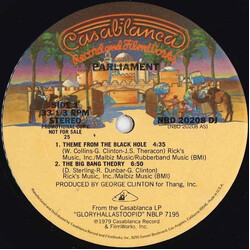 Parliament Theme From The Black Hole / The Big Bang Theory USED VINYL 12INCH 33 S RPM SINGLE SIDED PROMO