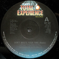 Yarbrough & Peoples Don't Waste Your Time USED VINYL 12INCH 45 RPM SINGLE