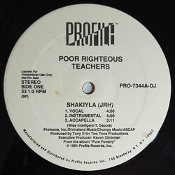 Poor Righteous Teachers Shakiyla (JRH) USED VINYL 12INCH 33 S RPM SINGLE PROMO