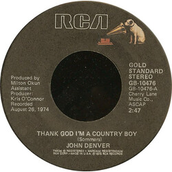 John Denver Thank God I'm A Country Boy USED VINYL 7INCH 45 RPM REISSUE STEREO