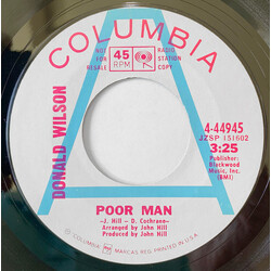 Donald Wilson Poor Man USED VINYL 7INCH 45 RPM PROMO STYRENE