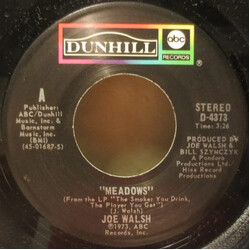 Joe Walsh Meadows USED VINYL 7INCH 45 RPM SINGLE