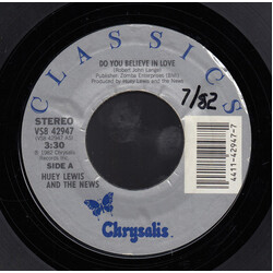 Huey Lewis & The News Do You Believe In Love / Workin' For A Livin' USED VINYL 7INCH SINGLE