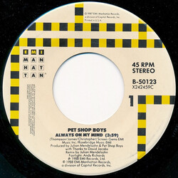 Pet Shop Boys Always On My Mind USED VINYL 7INCH 45 RPM SINGLE STEREO