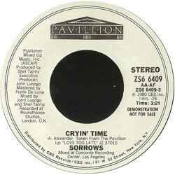 Sorrows Cryin' Time USED VINYL 7INCH 45 RPM PROMO