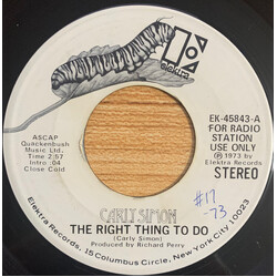 Carly Simon The Right Thing To Do VINYL 7" USED